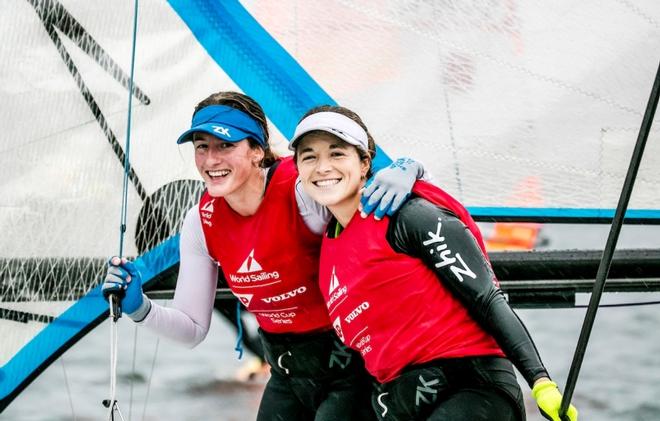 Victoria Travascio and Maria Branz (ARG) - 49erFX Champs – Sailing World Cup Japan ©  Jesus Renedo / Sailing Energy http://www.sailingenergy.com/